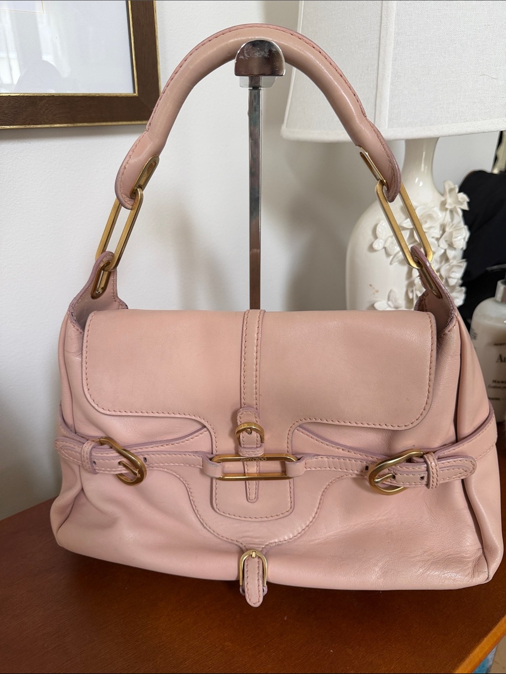 Jimmy Choo Blush Pink Leather Shoulder Bag - Picture 15 of 15